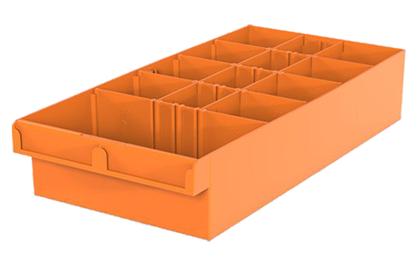 Medium Orange Plastic Van Bin