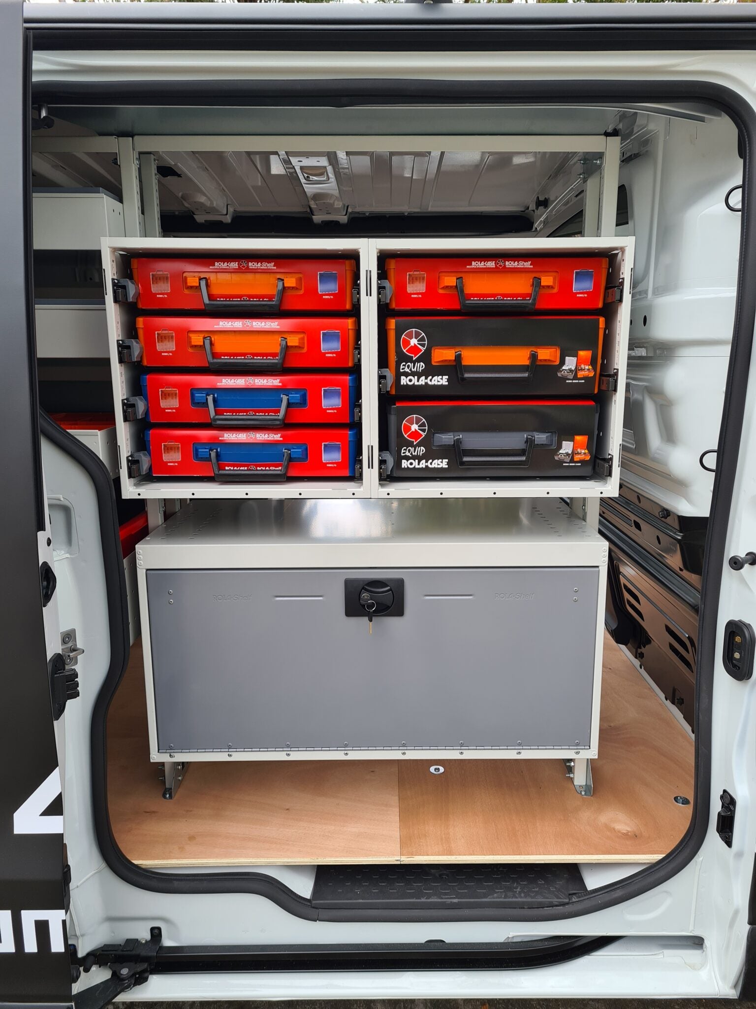 Secure tool storage installed inside a commercial vehicle