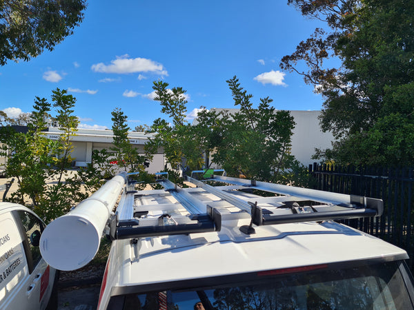 Hyundai Staria Roof Rack Package – Cross Bars, Ladder Racks & 4.6m Conduit Carrier