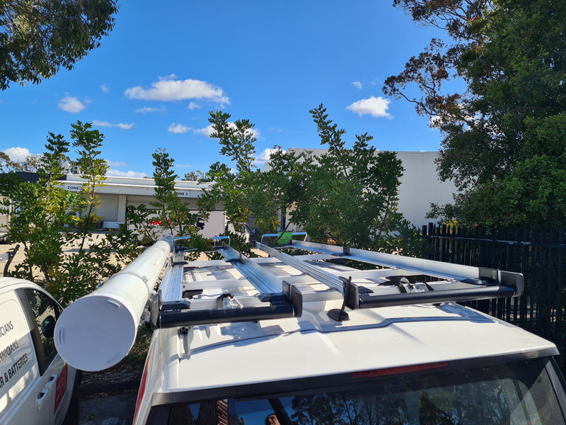 Hyundai Staria Roof Rack Package – Cross Bars, Ladder Racks & 4.6m Conduit Carrier
