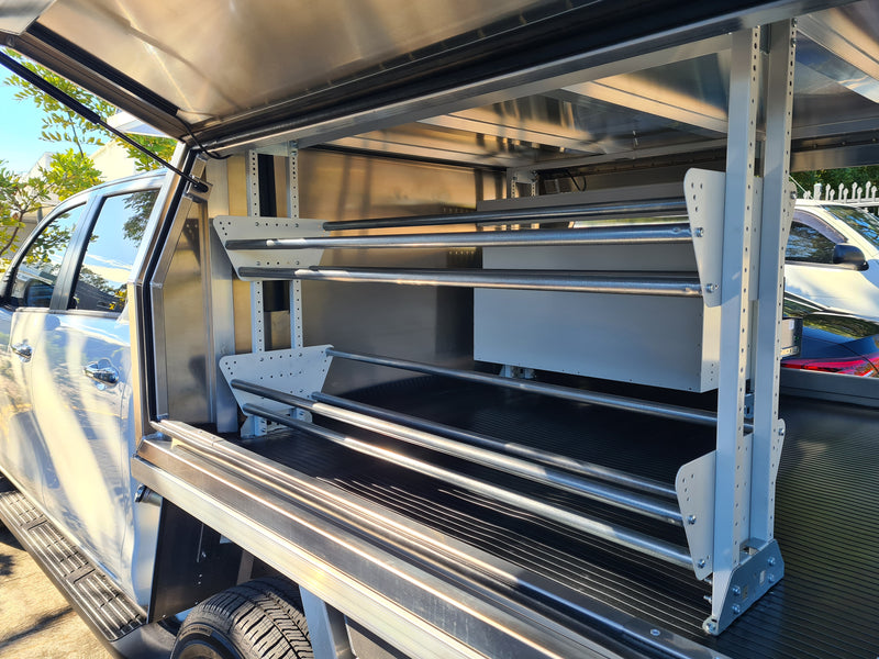 RolaCase Canopy Shelving Package 43 – Australian-made ute canopy shelving kit
