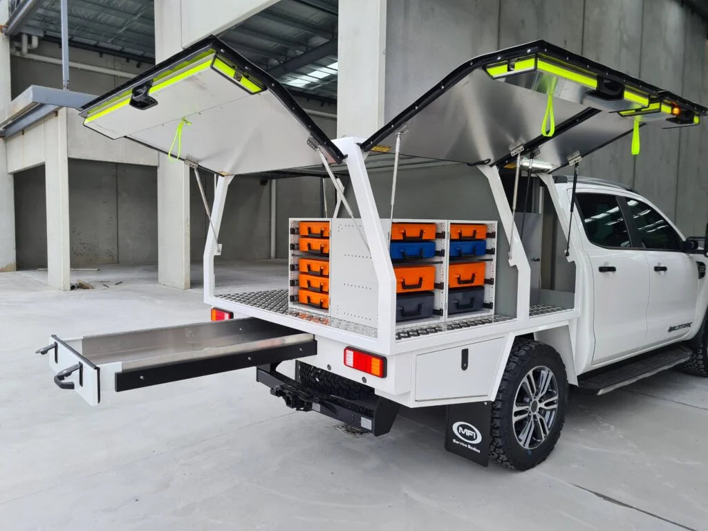 RolaCase cabinet kit installed in commercial van interior