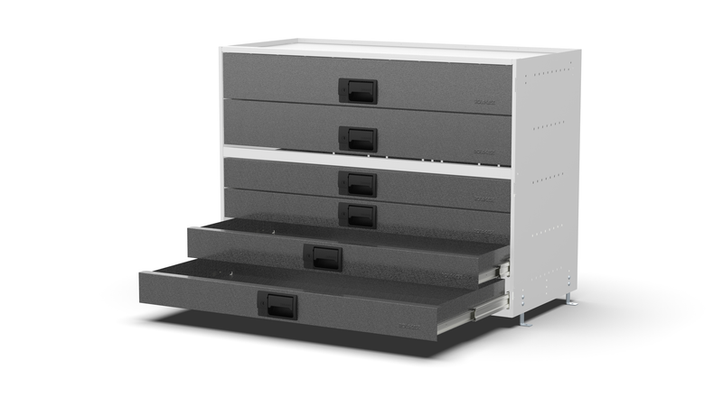 Drawers open – RCKIT100/10 Vehicle Metal Drawer Kit
