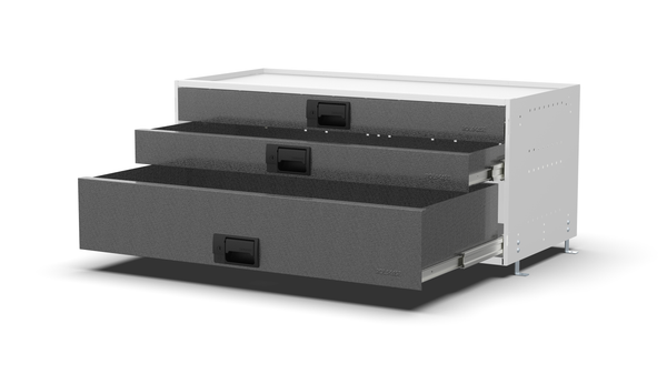 Drawers open – RCKIT100/16 Vehicle Metal Drawer Kit