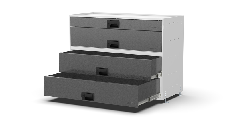 Drawers open – RCKIT100/20 Vehicle Metal Drawer Kit