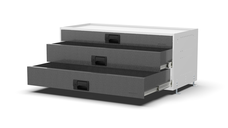 Drawers open – RCKIT100/5 Vehicle Metal Drawer Kit