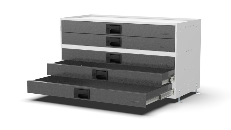 Drawers open – RCKIT100/6 Vehicle Metal Drawer Kit