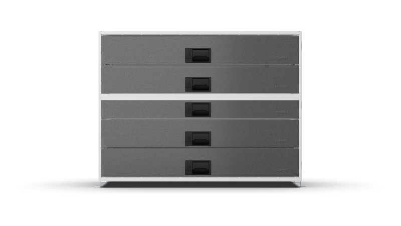 Front view – RCKIT100/9 Vehicle Metal Drawer Kit
