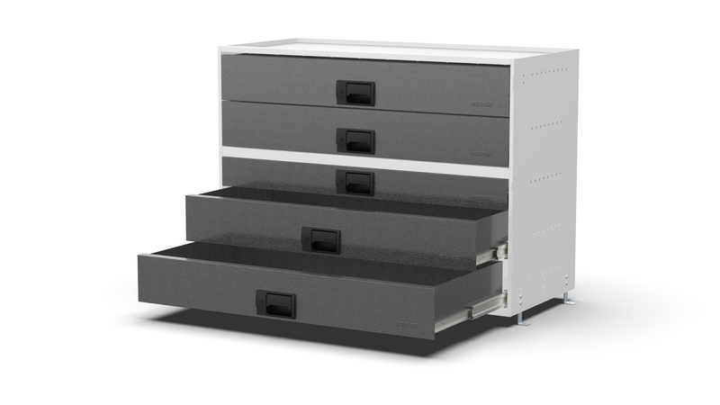 Drawers open – RCKIT100/9 Vehicle Metal Drawer Kit