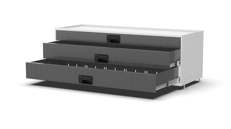 Drawers open – RCKIT120/5 Vehicle Metal Drawer Kit