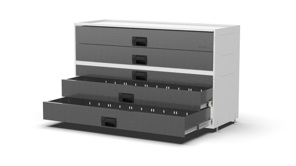 Drawers open – RCKIT120/9 Vehicle Metal Drawer Kit
