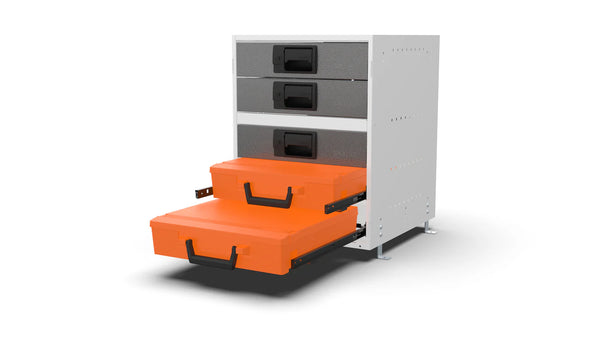 Drawers open – RCKIT40/13 Vehicle Metal Drawer Kit