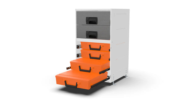 Drawers open – RCKIT40/18 Vehicle Metal Drawer Kit