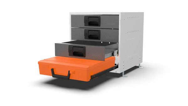 Drawers open – RCKIT40/9 Vehicle Metal Drawer Kit