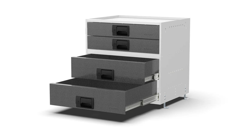 Drawers open – RCKIT60/7 Vehicle Metal Drawer Kit