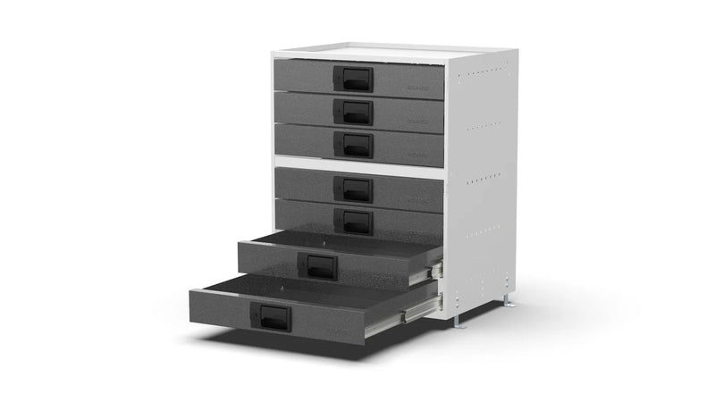 Drawers open – RCKIT60/8 Vehicle Metal Drawer Kit