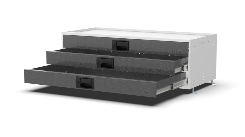 Drawers open – RCKIT100/2 Vehicle Metal Drawer Kit
