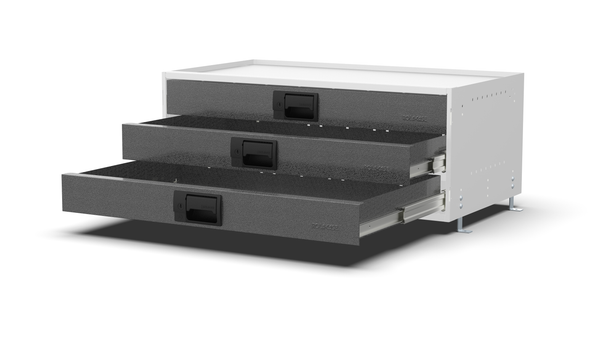 Drawers open – RCKIT80/2 Vehicle Metal Drawer Kit