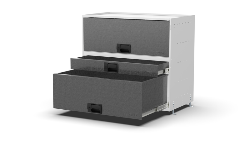 Drawers open – RCKIT80/21 Vehicle Metal Drawer Kit