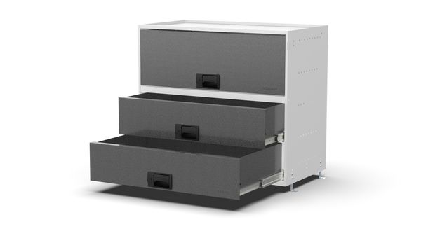 Drawers open – RCKIT80/22 Vehicle Metal Drawer Kit