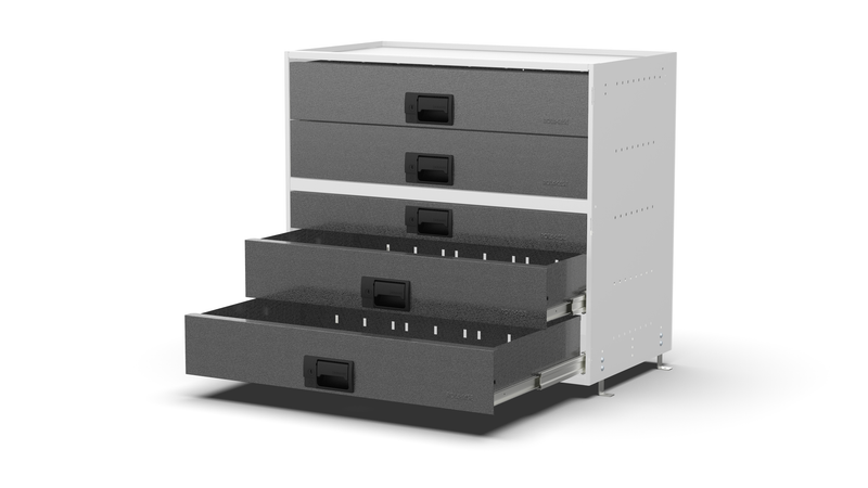 Drawers open – RCKIT80/9 Vehicle Metal Drawer Kit