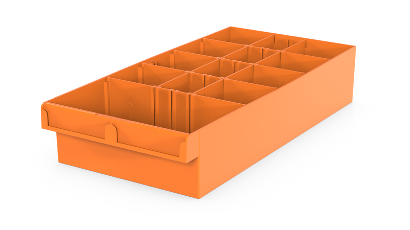 Medium Orange Plastic Van Bin