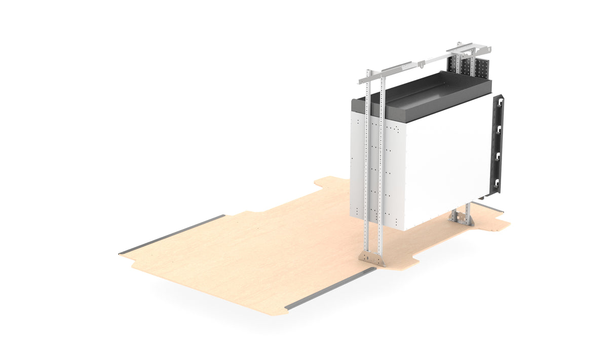 Passenger side service van shelving kit low mid roof