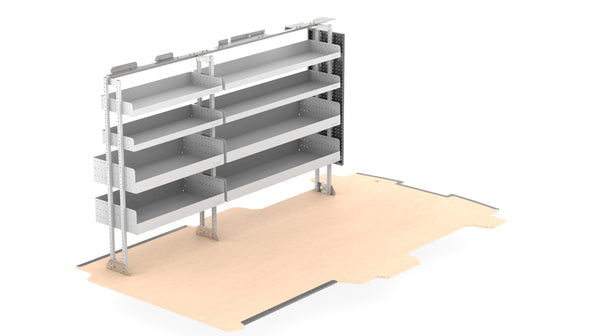 RolaShelf Drivers Side Basic Van Kit – Low/Mid Roof 8+12 v2 