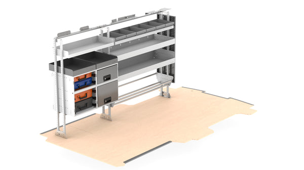 RolaShelf Drivers Side Deluxe Van Kit – Low/Mid Roof Universal 8+12 v2
