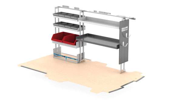 RolaShelf Drivers Side Service Van Kit – Low/Mid Roof Universal 8+12 v1 