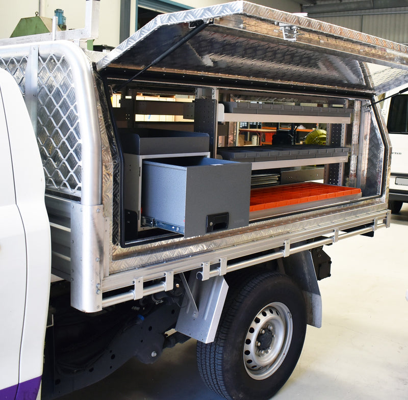 Rolacase Full Service body/Canopy Shelving Package 15.2
