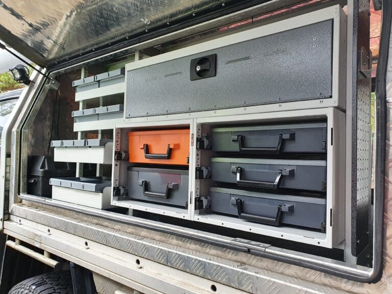 RolaCase Canopy Shelving Kit 17 – canopy storage system front view
