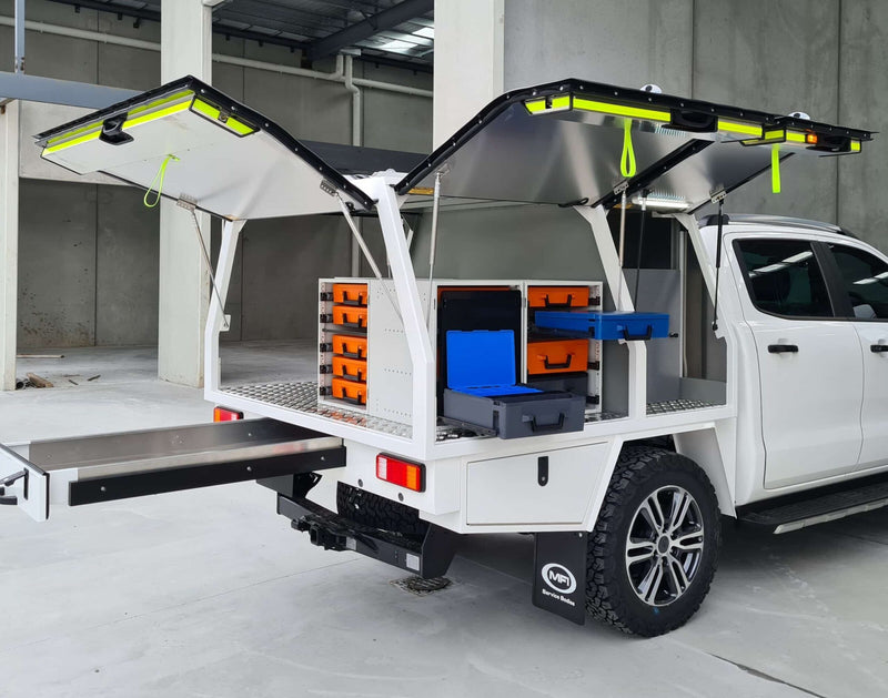 RolaCase Canopy Shelving Package 28 – canopy storage system front view