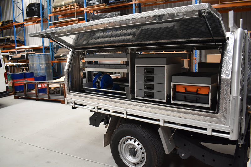 Rolacase Canopy_Service Body Shelving 48