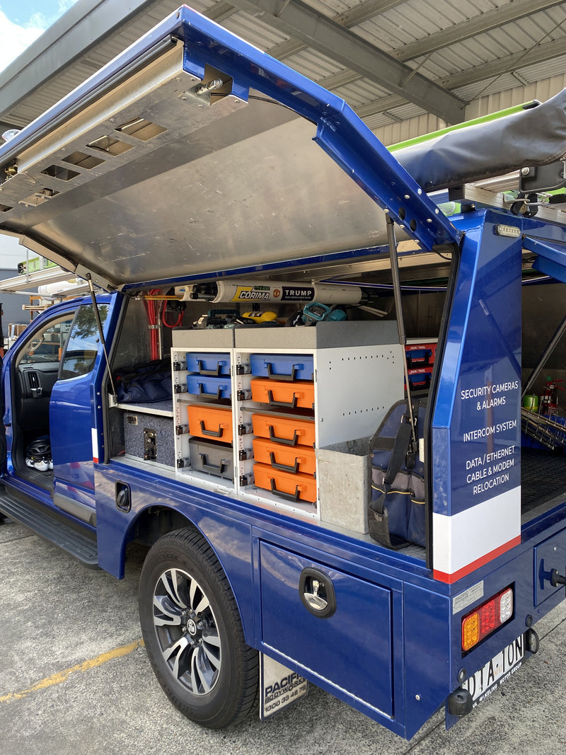 Rolacase Canopy_Service Body Shelving 90