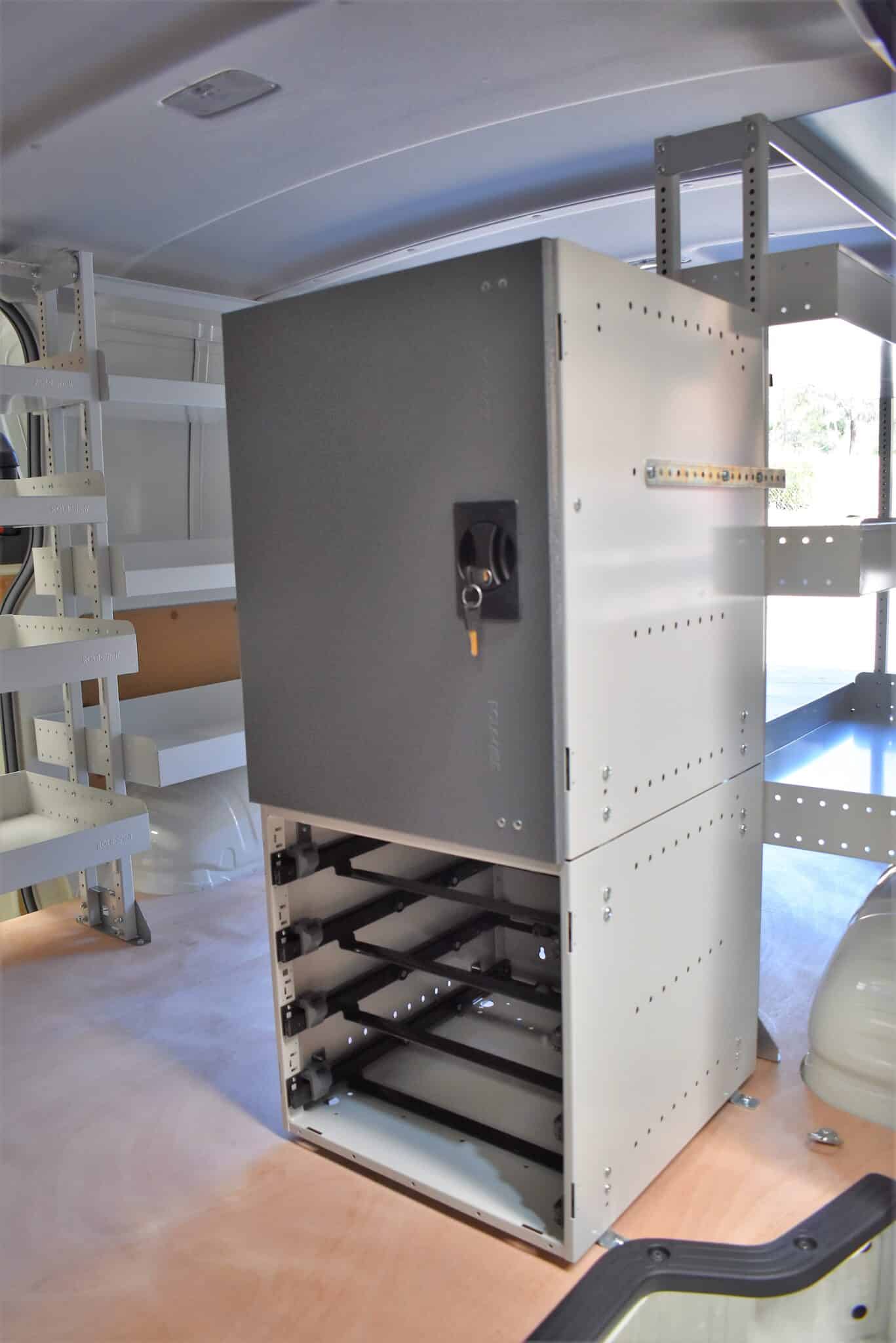 RolaCase storage system installed in Toyota HiAce van