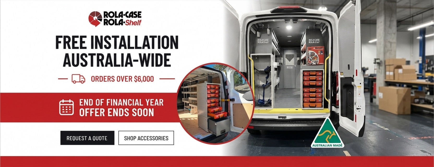 RolaCase End of Financial Year offer: free installation Australia-wide on orders over $6,000, ends soon
